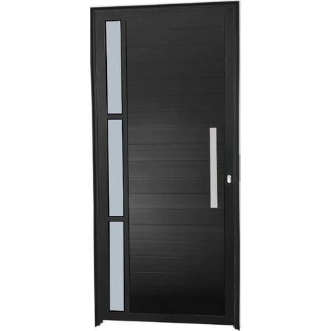 Porta de Aluminio Pivotante Lambril Visor Lateral com Puxador Linha Premium:2,10 X 0,90/esquerda/pre