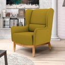 Ver imagem 2 de Kit 2 Poltronas Decorativas Base Manu Madeira Milena B-260 Veludo Mostarda - Domi