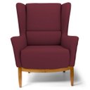 Ver imagem 3 de Kit 2 Poltronas Decorativas Base Manu Madeira Milena B-278 Veludo Marsala - Domi