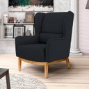 Ver imagem 2 de Kit 2 Poltronas Decorativas Base Manu Madeira Milena B-300 Veludo Preto - Domi