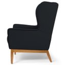 Ver imagem 5 de Kit 2 Poltronas Decorativas Base Manu Madeira Milena B-300 Veludo Preto - Domi