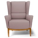 Ver imagem 3 de Kit 2 Poltronas Decorativas Base Manu Madeira Milena B-305 Veludo Rosê - Domi
