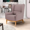 Ver imagem 2 de Kit 2 Poltronas Decorativas Base Manu Madeira Milena B-305 Veludo Rosê - Domi