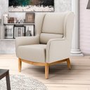 Ver imagem 2 de Kit 2 Poltronas Decorativas Base Manu Madeira Milena B-309 Veludo Bege - Domi