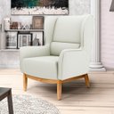 Ver imagem 2 de Kit 2 Poltronas Decorativas Base Manu Madeira Milena C-26 Corano Bege - Domi