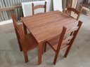Ver imagem 6 de Jogo Mesa de Jantar 100x74 com 4 Cadeiras Madeira Maciça Cor Chocolate