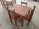 Ver imagem 5 de Jogo Mesa de Jantar 100x74 com 4 Cadeiras Madeira Maciça Cor Chocolate