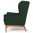 Ver imagem 5 de Kit 2 Poltronas Decorativas Base Manu Madeira Milena C-117 Linho Verde - Domi