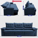 Ver imagem 3 de Sofá Retrátil e Reclinável 4,20m com Molas e Espuma D33 Thunder Velusoft Azul Cama Inbox