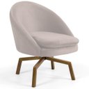 Ver imagem 4 de Kit 2 Poltronas Decorativas Giratórias Base Ka Madeira Rafa B-309 Veludo Bege - Domi