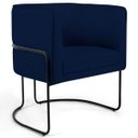 Ver imagem 1 de Poltrona Decorativa Sala de Estar Base Aço Betina B-304 Veludo Azul Marinho - Domi