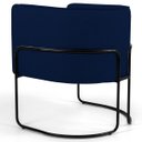 Ver imagem 3 de Poltrona Decorativa Sala de Estar Base Aço Betina B-304 Veludo Azul Marinho - Domi