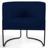 Poltrona Decorativa Sala de Estar Base Aço Betina B-304 Veludo Azul Marinho - Domi - 2