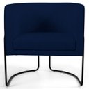Ver imagem 2 de Poltrona Decorativa Sala de Estar Base Aço Betina B-304 Veludo Azul Marinho - Domi
