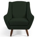 Ver imagem 3 de Kit 2 Poltronas Decorativas Juliet Pés de Madeira B-303 Veludo Verde Musgo - Domi