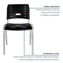 Ver mais imagens de Kit 6 Cadeiras Escritório Fixa Empilhável Hotel Auditório Elo Preto/Aluminio