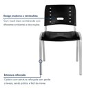 Ver imagem 5 de Kit 6 Cadeiras Escritório Fixa Empilhável Hotel Auditório Elo Preto/Aluminio