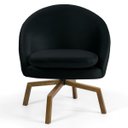 Ver imagem 2 de Kit 2 Poltronas Decorativas Giratórias Base Ka Madeira Rafa B-300 Veludo Preto - Domi