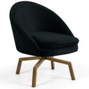 Ver imagem 4 de Kit 2 Poltronas Decorativas Giratórias Base Ka Madeira Rafa B-300 Veludo Preto - Domi
