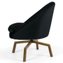 Ver imagem 3 de Kit 2 Poltronas Decorativas Giratórias Base Ka Madeira Rafa B-300 Veludo Preto - Domi