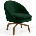 Ver imagem 4 de Kit 2 Poltronas Decorativas Giratórias Base Ka Madeira Rafa B-303 Veludo Verde Musgo - Domi