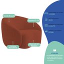 Ver mais imagens de Kit Divã Recamier Orgânico Marrocos 160cm Lado Direito e 1 Poltronas Amore Bouclé Terracota