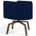 Ver imagem 3 de Poltrona Decorativa Sala de Estar Giratória Base Ka Madeira Betina B-304 Veludo Azul Marinho -
