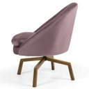 Ver imagem 3 de Kit 2 Poltronas Decorativas Giratórias Base Ka Madeira Rafa B-305 Veludo Rosê - Domi