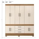 Ver imagem 2 de Guarda Roupa Casal 10 Portas e 3 Gavetas Hungria Amêndola Touch-off White