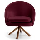 Ver imagem 2 de Kit 2 Poltronas Decorativas Giratórias Base Giromad Madeira Rafa B-278 Veludo Marsala - Domi