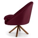 Ver imagem 3 de Kit 2 Poltronas Decorativas Giratórias Base Giromad Madeira Rafa B-278 Veludo Marsala - Domi