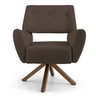 Poltrona Decorativa Sala de Estar Melli Base Giromad Giratória B-261 Veludo Marrom - Domi - 2
