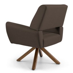 Poltrona Decorativa Sala de Estar Melli Base Giromad Giratória B-261 Veludo Marrom - Domi - 3