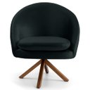 Ver imagem 2 de Kit 2 Poltronas Decorativas Giratórias Base Giromad Madeira Rafa B-300 Veludo Preto - Domi