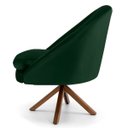 Ver imagem 3 de Kit 2 Poltronas Decorativas Giratórias Base Giromad Madeira Rafa B-303 Veludo Verde Musgo - Domi