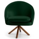 Ver imagem 2 de Kit 2 Poltronas Decorativas Giratórias Base Giromad Madeira Rafa B-303 Veludo Verde Musgo - Domi