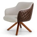 Ver imagem 2 de Kit 2 Poltronas Decorativas Jade Base Giromad C-107 Corano Tressê Linho Bege - Domi