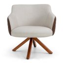 Ver imagem 3 de Kit 2 Poltronas Decorativas Jade Base Giromad C-107 Corano Tressê Linho Bege - Domi