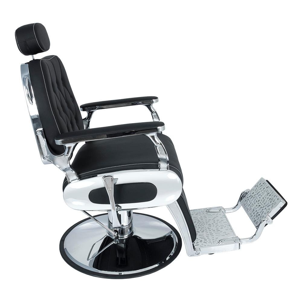 Cadeira Hidráulica Reclinável Barbeiro Salão Pelegrin PEL-002A Preto - 4
