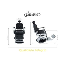 Cadeira Hidráulica Reclinável Barbeiro Salão Pelegrin PEL-002A Preto - 2