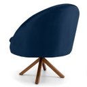 Ver imagem 6 de Kit 2 Poltronas Decorativas Giratórias Base Giromad Madeira Rafa B-304 Veludo Azul Marinho - Domi