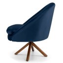 Ver imagem 3 de Kit 2 Poltronas Decorativas Giratórias Base Giromad Madeira Rafa B-304 Veludo Azul Marinho - Domi