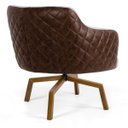 Ver imagem 5 de Kit 2 Poltronas Decorativas Jade Base Ka Giratória C-107 Corano Tressê Linho Bege - Domi