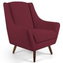 Ver imagem 4 de Kit 2 Poltronas Decorativas Juliet Pés de Madeira B-278 Veludo Marsala - Domi