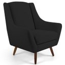 Ver imagem 2 de Kit 2 Poltronas Decorativas Juliet Pés de Madeira B-300 Veludo Preto - Domi