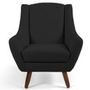 Ver imagem 1 de Kit 2 Poltronas Decorativas Juliet Pés de Madeira B-300 Veludo Preto - Domi