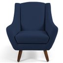 Ver imagem 3 de Kit 2 Poltronas Decorativas Juliet Pés de Madeira B-304 Veludo Azul Marinho - Domi