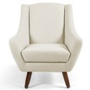 Ver imagem 3 de Kit 2 Poltronas Decorativas Juliet Pés de Madeira B-309 Veludo Bege - Domi