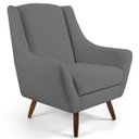 Ver imagem 4 de Kit 2 Poltronas Decorativas Juliet Pés de Madeira B-317 Veludo Cinza - Domi