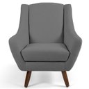Ver imagem 3 de Kit 2 Poltronas Decorativas Juliet Pés de Madeira B-317 Veludo Cinza - Domi